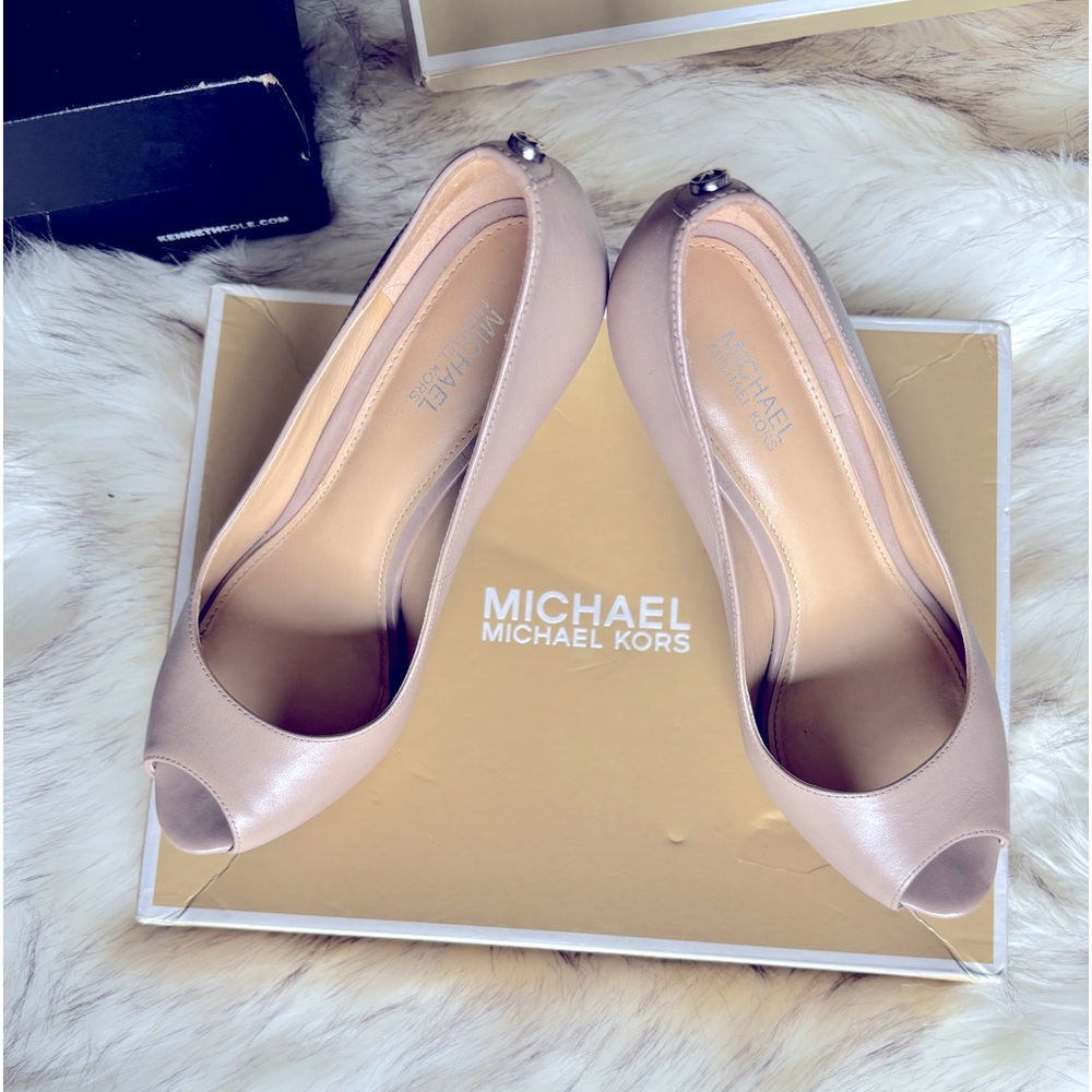 🦋MICHEAL MICHEAL KORS ERICA PEEP TOE PLATFORM BEAUTIES REAL LEATHER BUTTERY SOFT - Picture 7 of 11